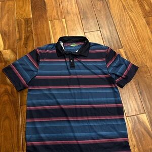 Ben Hogan Striped Polo in Navy and Burgundy size large
